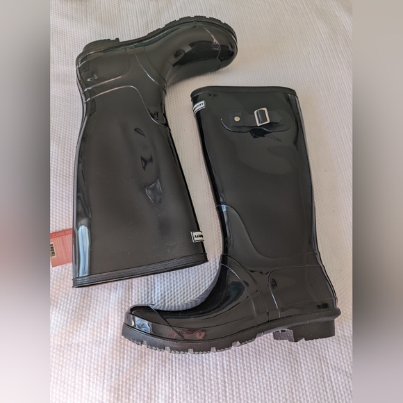 New Exotic Identity Original Tall Rain Boots Waterproof Premium Black size 10 - Picture 2 of 8